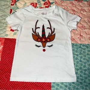 🌼🎄Christmas Shirt Unicorn Reindeer Toddler Girls Size 2T 3T New NWOT Shirt